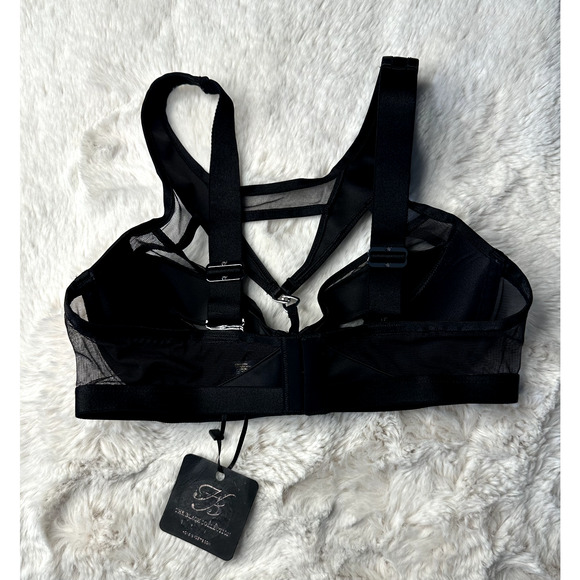 Honey Birdette VESNA🖤 Black Mesh Panel 2 Piece Set 32D Bra & XS Thong - Picture 4 of 9